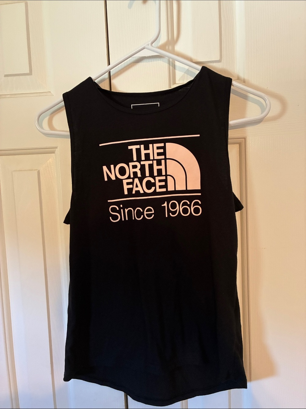 The North Face Black Tank with Pale Pink Logo